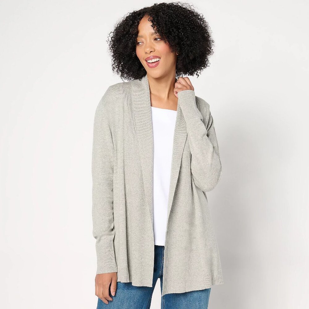 Denim & Co. REG Cashmere Blend Shawl Collar Cardigan - Size Small a671774